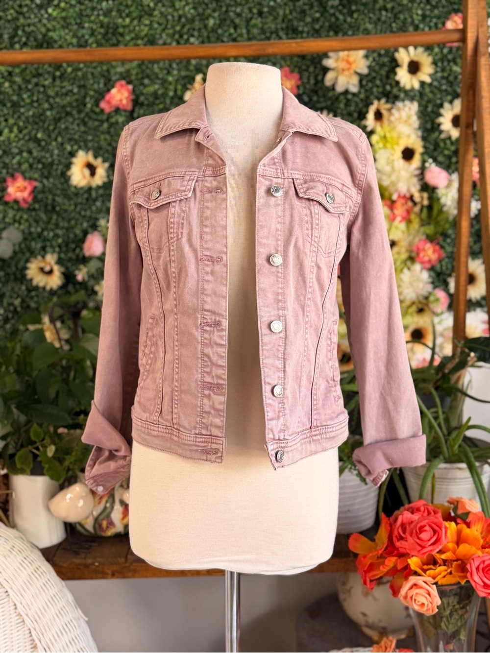 Maurices Dusty Pink Jean Jacket - Button Front